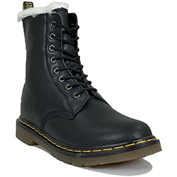 Dr Martens 1460 Smooth Black с белым Мехом